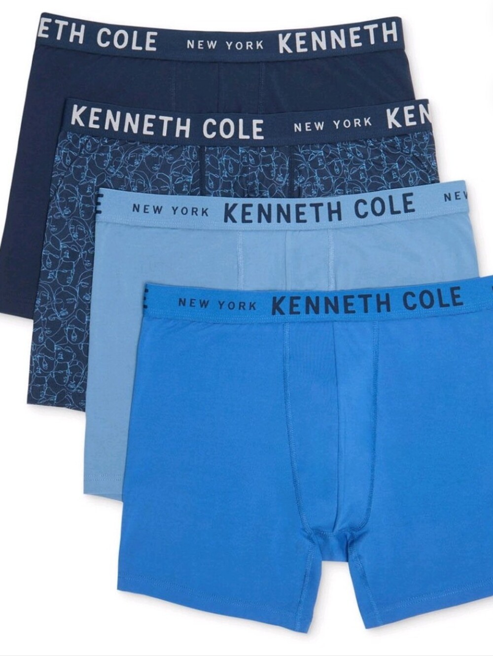 Kenneth Cole Men's Assorted Blue Boxer Brief 4-Pack NEW UNOPENED BOX SIZE XXL